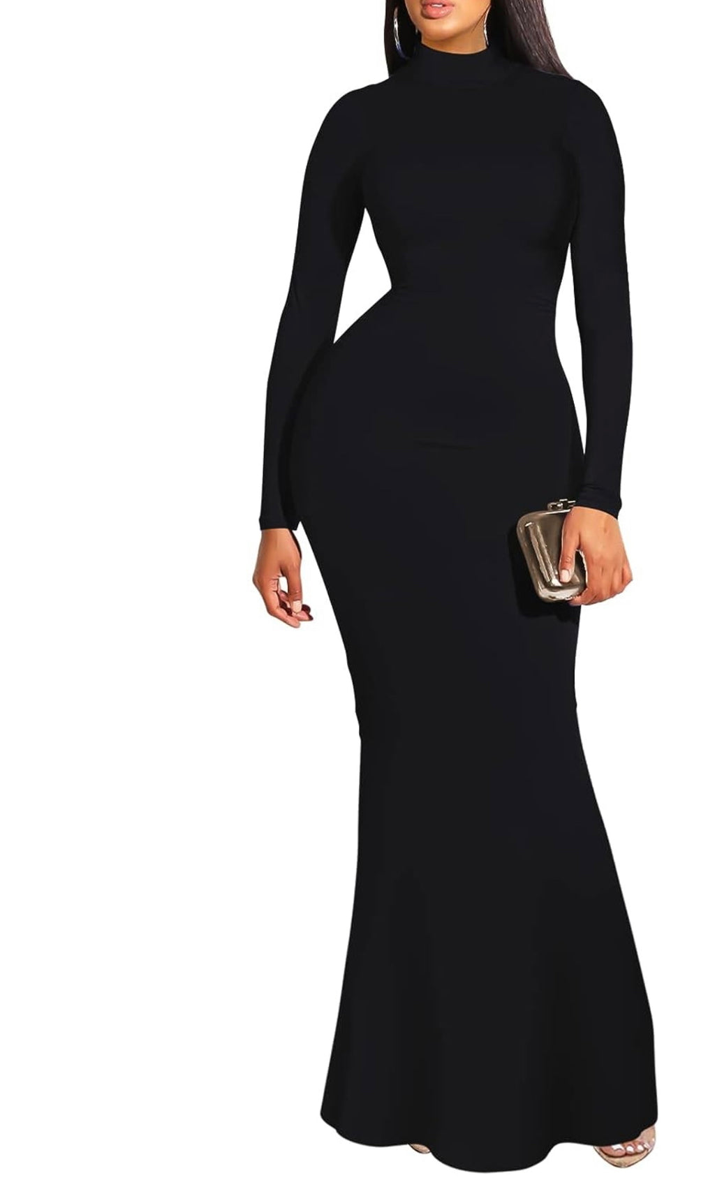 New arrival, long sleeve, black body dress!￼