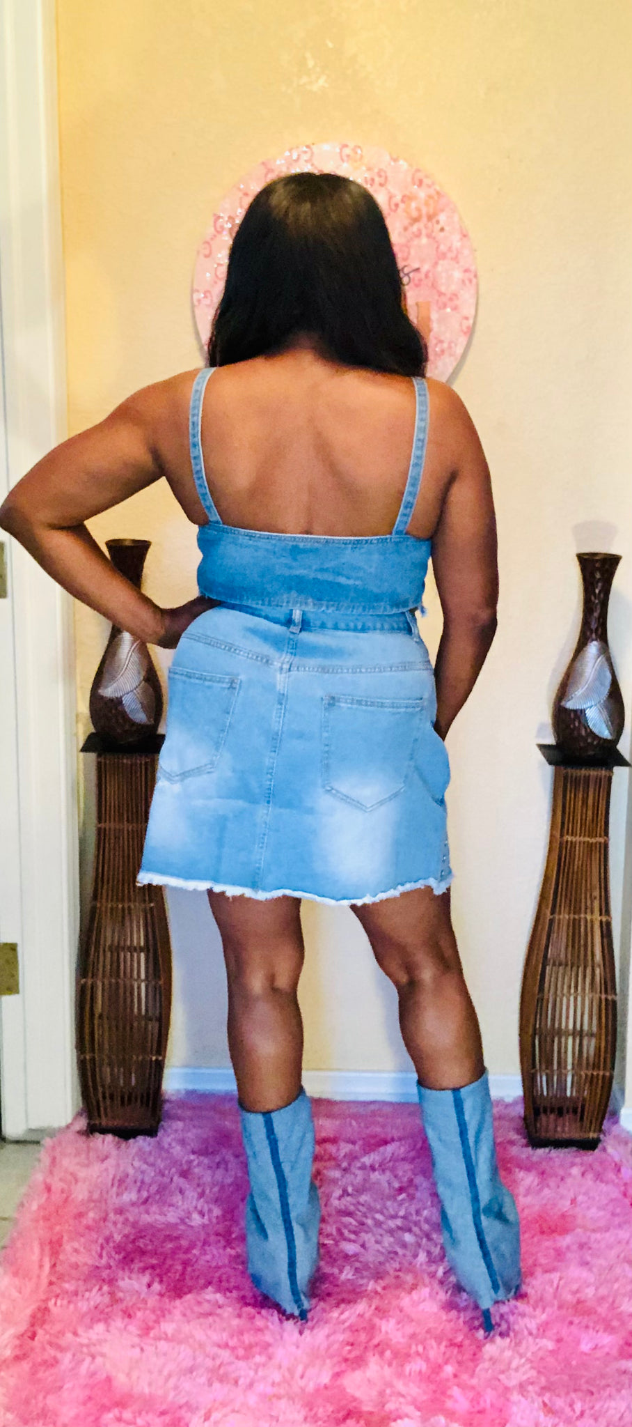 Pretty mama two-piece denim sit