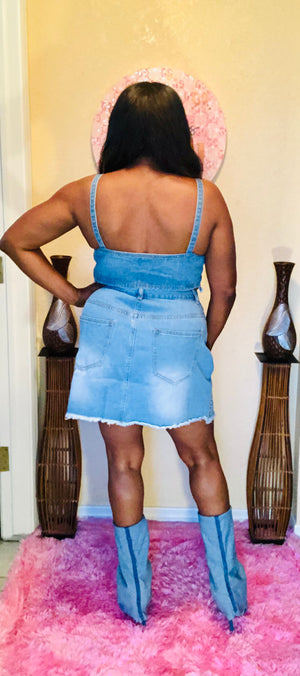 Pretty mama two-piece denim sit