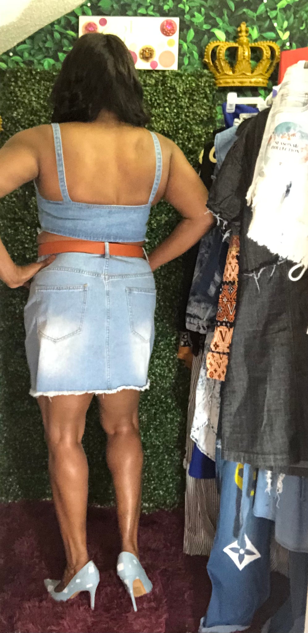 Pretty mama two-piece denim sit