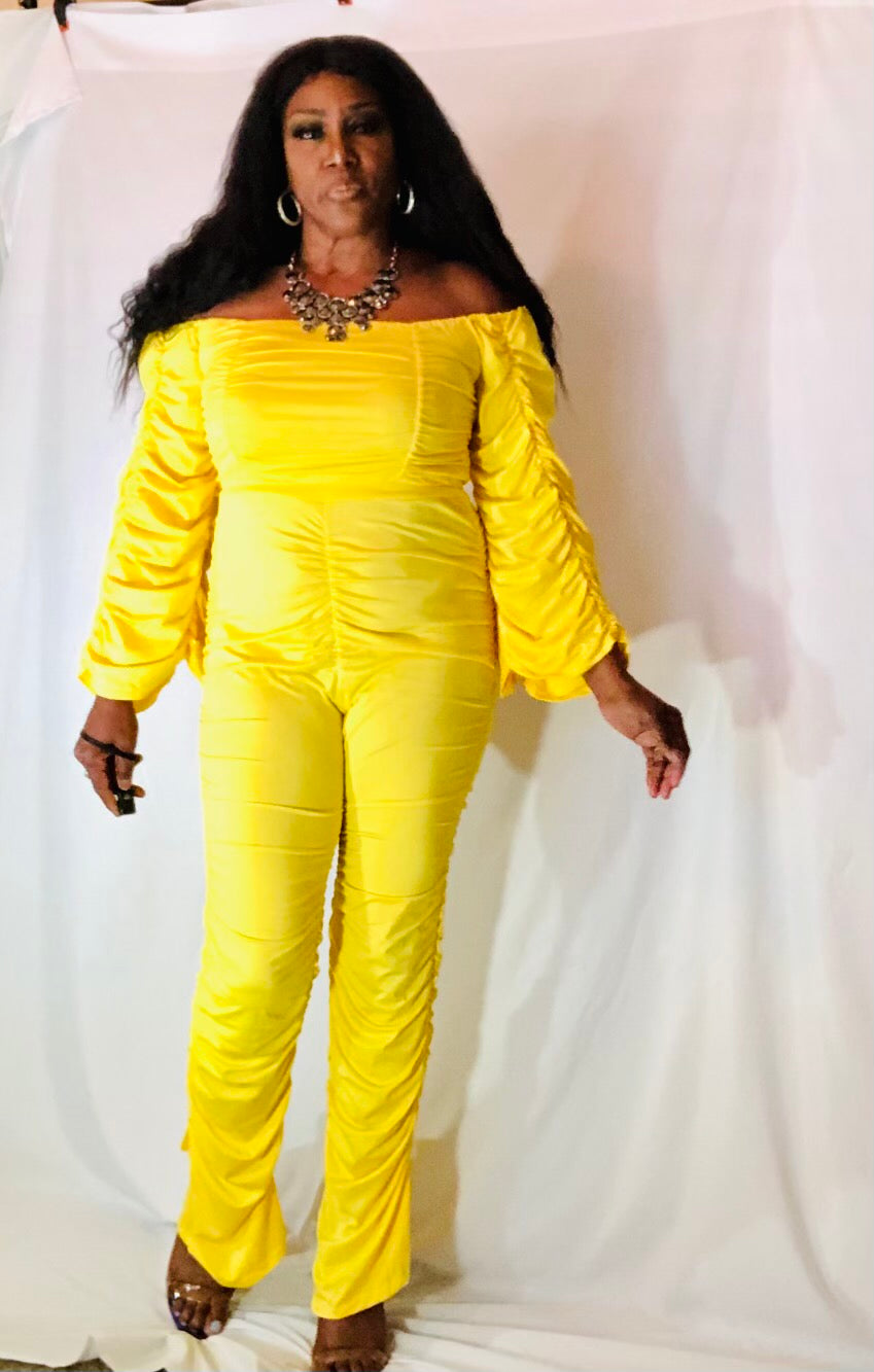 Yellow Ruched Set